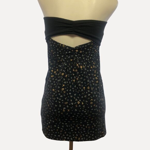 Fox Racing Black & Gold Strapless Mini Dress Size Small - Picture 2 of 12